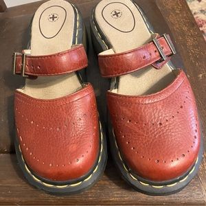 Doc Martens red Mary Jane mule slip ons. Brick red. Size 8. Vintage